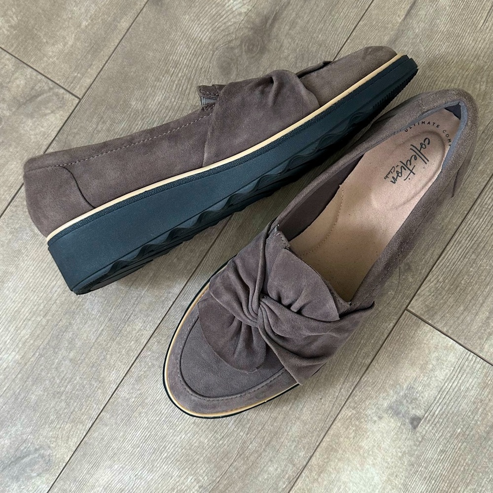 Collection by Clarks Sharon Dasher Loafers Grey Suede Women's US Size 12